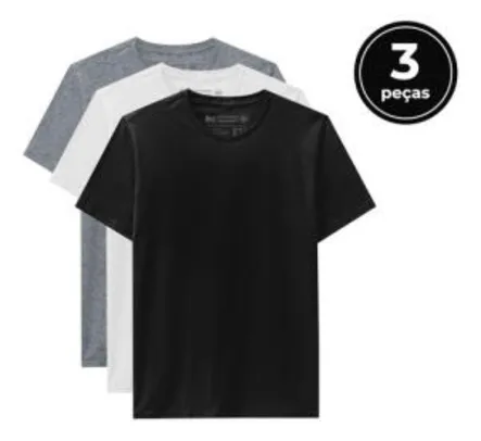 Kit 3 Camisetas Masculino - Basicamente By Malwee | R$17 cada