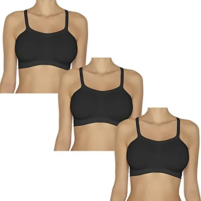 Kit 3 Tops Bandinis, Hanes, Feminino, Preto