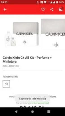 [APP / Cartão Americanas] Calvin Klein Ck All Kit - Perfume + Miniatura por R$ 133