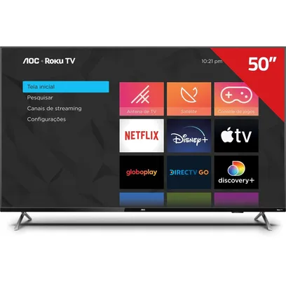 Foto do produto Smart Tv Aoc Roku 50 4K 50U6125/78G