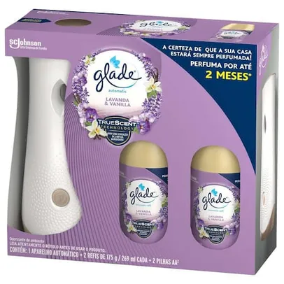 Odorizador de Ambiente Glade Automatic + 2 Refis Lavanda e Vanilla 269ml