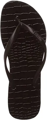 Chinelo Flip Flop Croco Verniz Preto