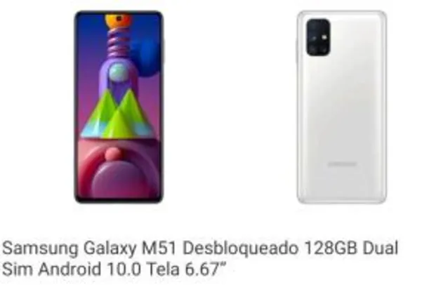 Samsung Galaxy M51 128GB Dual Sim | R$ 1799