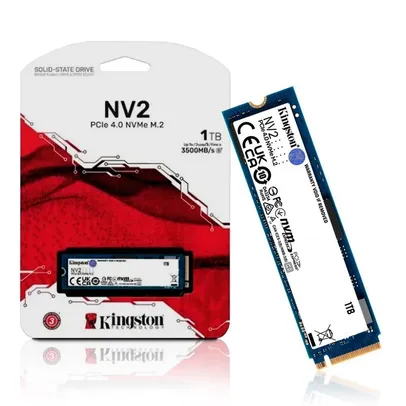 SSD 1TB Kingston Nv2, M.2 2280 PCIe, NVMe, Leitura 3500MB/s, Gravação 2100MB/s - Snv2s/1000g