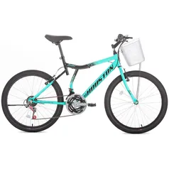 Bicicleta Aro 24 Houston Bristol Peak 21 Marchas e Freio V-Brake - Verde/Preto