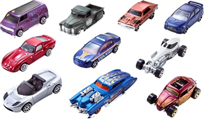 Hot Wheels Pacote 10 Carros Sortidos Modelo Pode Variar Mattel Multicor - 1 (UM) PACOTE SORTIDO SEM 