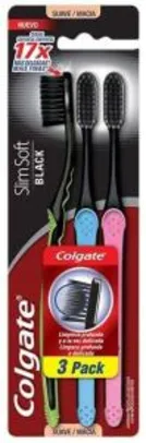 [PRIME] Escova Dental Colgate Slim Soft Black Blister com 3 unidades