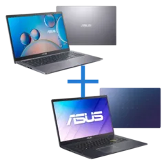Notebook ASUS X515JA-BR2750 Cinza + Notebook ASUS E510MA-BR701X Azul