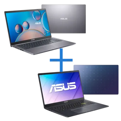 Notebook ASUS X515JA-BR2750 Cinza + Notebook ASUS E510MA-BR701X Azul