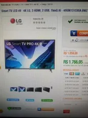 Smart TV LED 49´ 4K LG, 3 HDMI, 2 USB, ThinQ AI R$ 1766