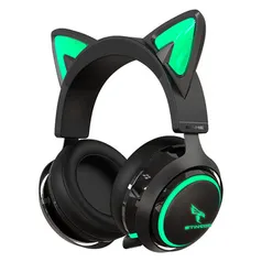 SOMiC GS510 Cat Ear Gaming Headset Black 3 Version with Microphone Virtual 7.1 Sound Game/Live/Video 3 Mode for PS5/4 Computer Gamer