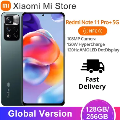 Xiaomi Redmi Note 11 Pro + 5G Plus Versão Global do Smartphone Dimensity 92