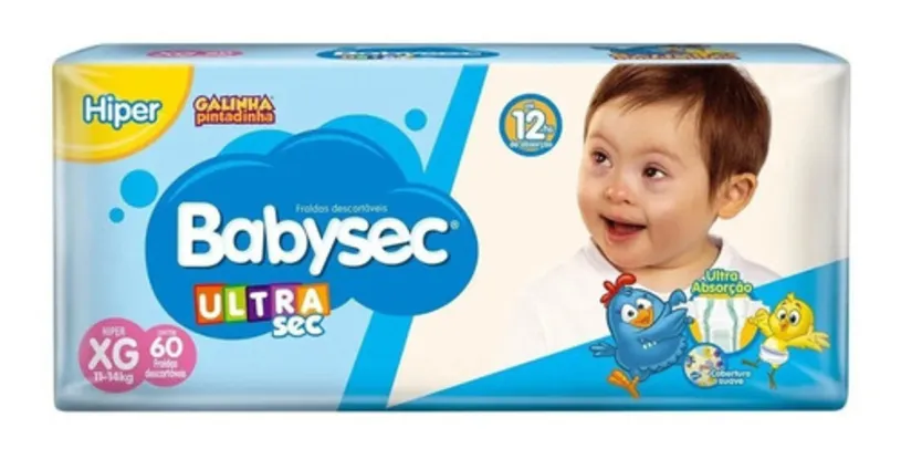 Fralda Babysec Galinha Pintadinha Ultrasec Xg 60 Unids - R$ 39,9