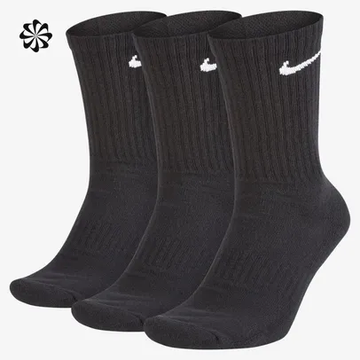 Meias Cano Alto Nike Everyday Cushion Crew - 3 Pares