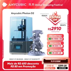 Impressora 3D ANYCUBIC Photon D2 DLP  Algoritmos Duplos Impressão 3D De Ultra Alta Resolução 20000 Horas Vida Útil De 5.9 Polegadas| |   - AliExpress