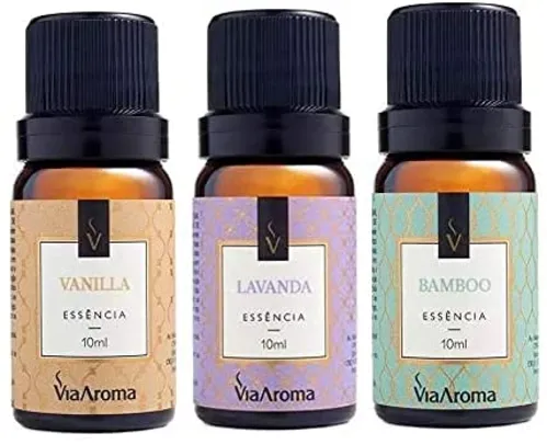 Kit com Essências De Vanilla, Lavanda E Bamboo, 3X10ML