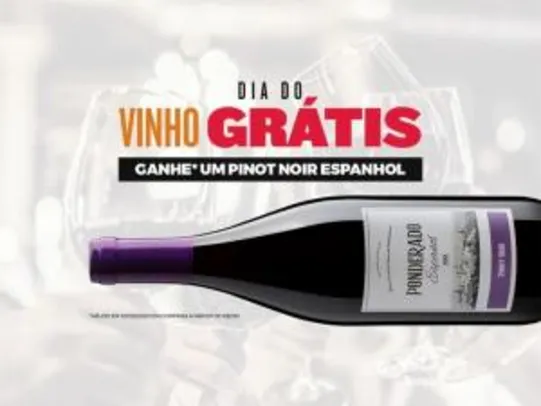 Ganhe o Vinho PINOT NOIR ESPANHOL nas compras acima de R$ 200
