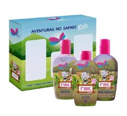 [PRIME] Kit Colônia Shampoo + Condicionador + Mini Colonia Delikad Kids Safari Pink - R$15