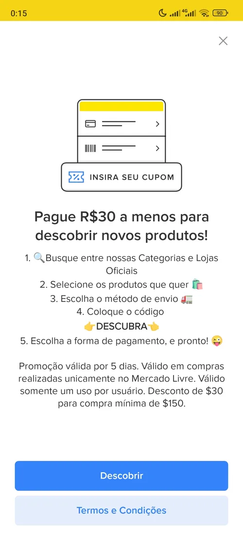 Imagem na descrição da promoção