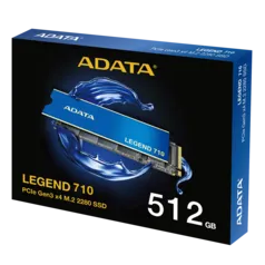 SSD Adata Legend 710, 512GB, M.2 2280 NVMe Leitura 2.400MBs, Gravação 1.600MBs, ALEG-710-512GCS