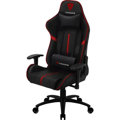 Cadeira Gamer Office Giratória com Elevação a Gás BC3 Preto Vermelho - ThunderX3