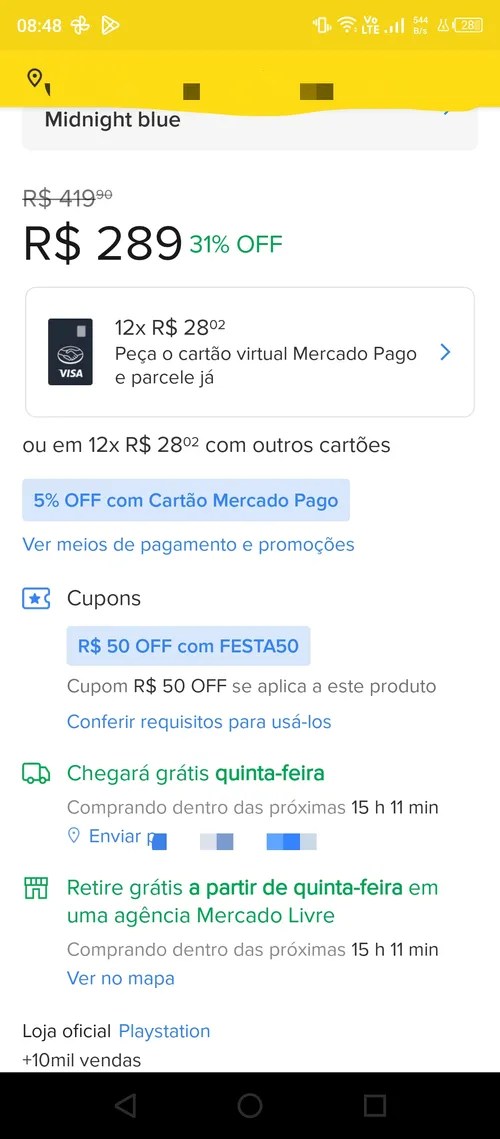 Imagem na descrição da promoção