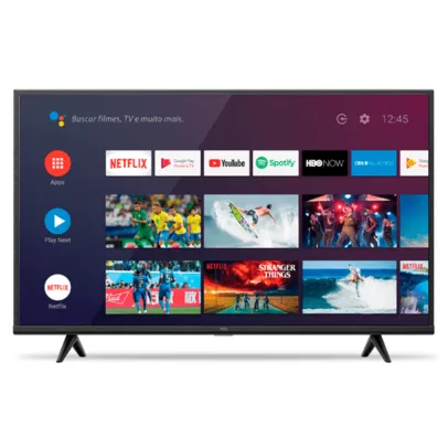 Smart TV LED 43'' TCL, 4K, Android TV, UHD, HDR, Wi-Fi, Bluetooth®, Comando de Voz - 43P615