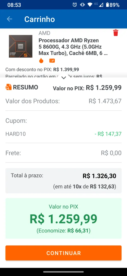 Imagem na descrição da promoção