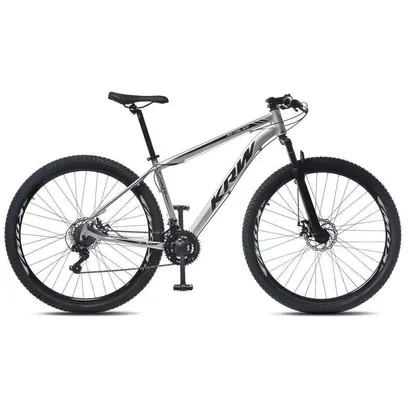 Foto do produto Bicicleta Aro 29 KRW Alumínio 24 Vel Freio A Disco X32 - Prata/Preto