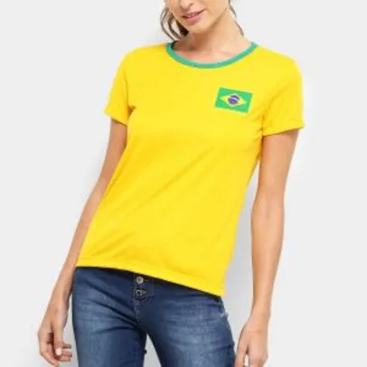 Camisa Brasil Torcedor Feminina - Amarelo - R$19,99