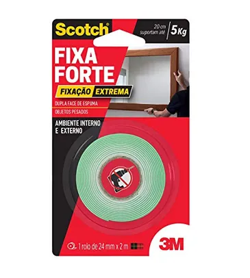 [Prime] Fita Dupla Face 3M Scotch Fixa Forte Fixação Extrema - 24 mm x 2 m | R$10