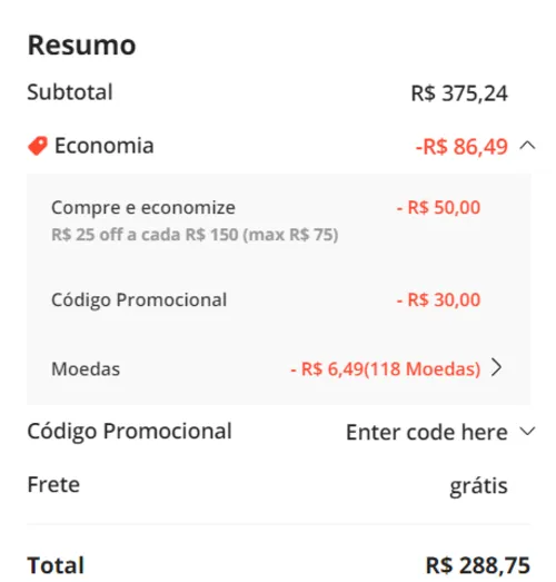 Imagem na descrição da promoção