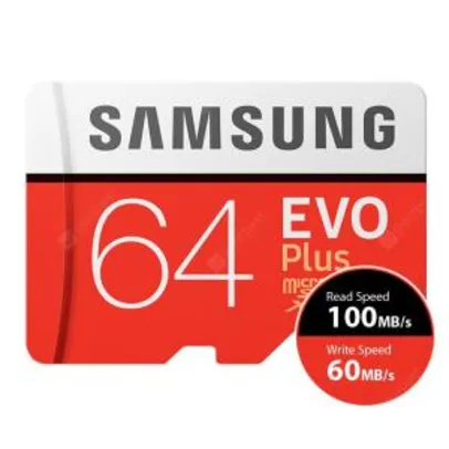 MicroSD 64GB Samsung Class 10 UHS - 3 TF- Red - R$55