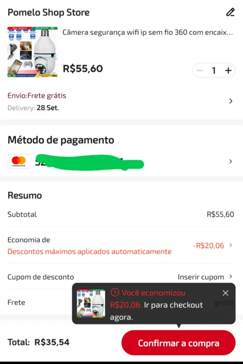 Imagem na descrição da promoção