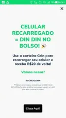 R$20 de volta na recarga de celular