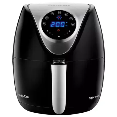 Fritadeira Elétrica Sem Óleo Air Fryer Mondial Family Inox AF-30-DI 3,5 L Digital Touch – Preta/Inox - 220V