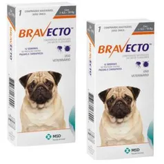 COMBO Antipulgas e Carrapatos Bravecto para Cães de 4,5 a 10kg - 2 Comprimidos- MSD