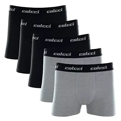 Kit 5 Cuecas Boxer Cot Elas , Colcci, Masculino, Preto/Preto/Preto/Cinza/Cinza, GG