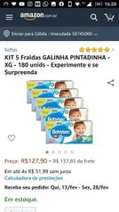 Fraldas super sec xg 180 unidades por $127,90