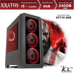 PC Gamer ICC KT2587S Intel Core I5 3,20 Ghz 8GB 240GB SSD GT710 2GB DDR3 HDMI FULL HD R$1.775