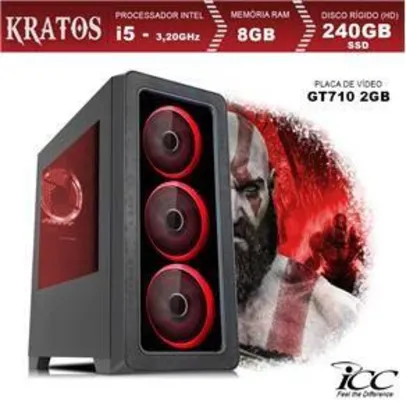 PC Gamer ICC KT2587S Intel Core I5 3,20 Ghz 8GB 240GB SSD GT710 2GB DDR3 HDMI FULL HD R$1.775