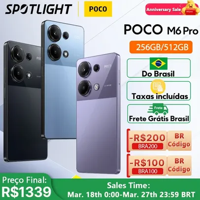 [Já no Brasil] Smartphone Xiaomi POCO M6 Pro 8GB RAM 256GB