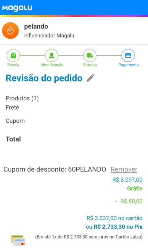 Imagem na descrição da promoção