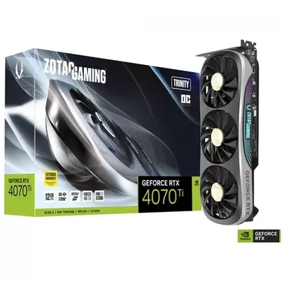 Placa De Vídeo Zotac NVIDIA GeForce RTX 4070 Ti Gaming Trinity OC, 12GB, GDDR6X, DLSS, Ray Tracing, ZT-D40710J-10P