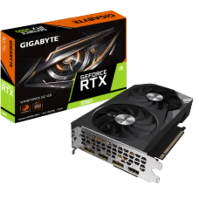 Placa de Vídeo Gigabyte NVIDIA GeForce RTX 3060 WINDFORCE OC, 12GB GDDR6, DLSS, Ray Tracing, GV-N3060WF2OC-12GD