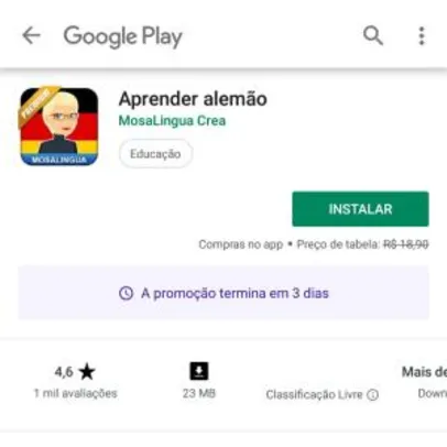 App MosaLingua Premium Alemão - Grátis