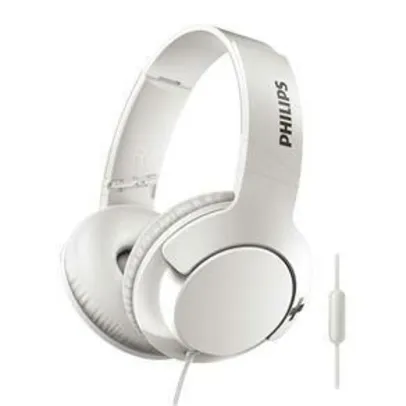 Fone de Ouvido Philips SHL3175BK/00 com Bass+, Viva Voz, Dobrável - Branco - R$70