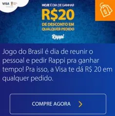 [Vai de Visa] R$20 em créditos no Rappi