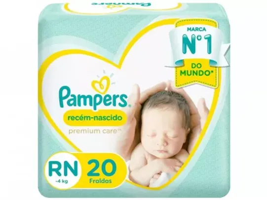 Fralda Pampers Premium Care RN Até 4kg - 20 Unidades