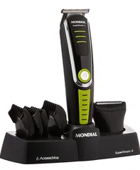 [PRIME] Aparador de Pelos Mondial, Super Groom - 06, Preto/Verde, Bivolt - BG-04 | R$ 90